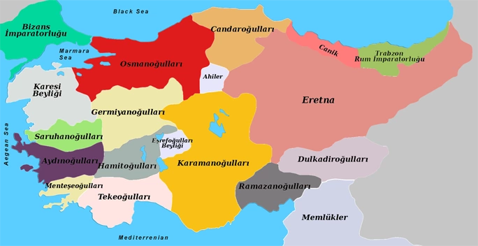 Karte des osmanischen Fürstentums
