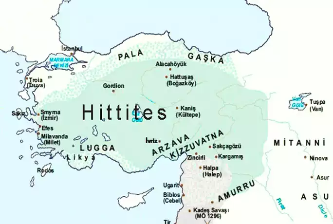 Asia minor ancient Hittites map