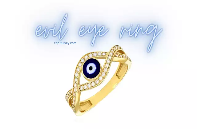 evil eye ring 14k gold