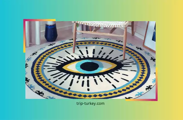 evil eye round rug