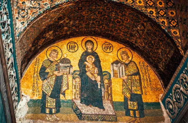 Justinian and Constantine - Hagia Sophia Mosaics